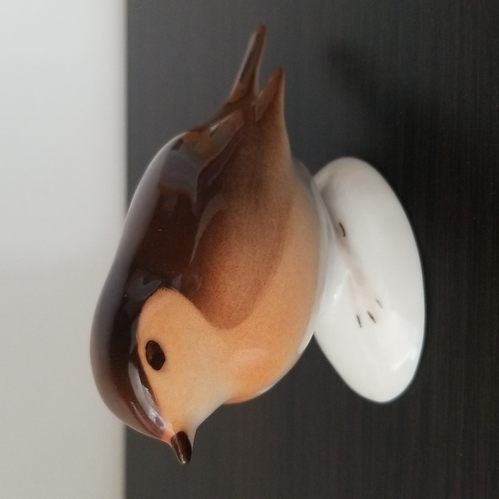 Brown and Cream Robin Bird Figurine
